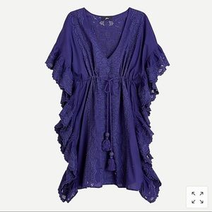 Ruffle tunic coverup with tassels